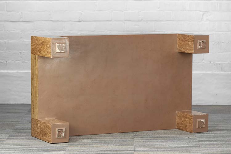 Table basse fait main B140xD80xH42 - bois pétrifié / fossile brun / bois pétrifié quatre pieds – Image 14