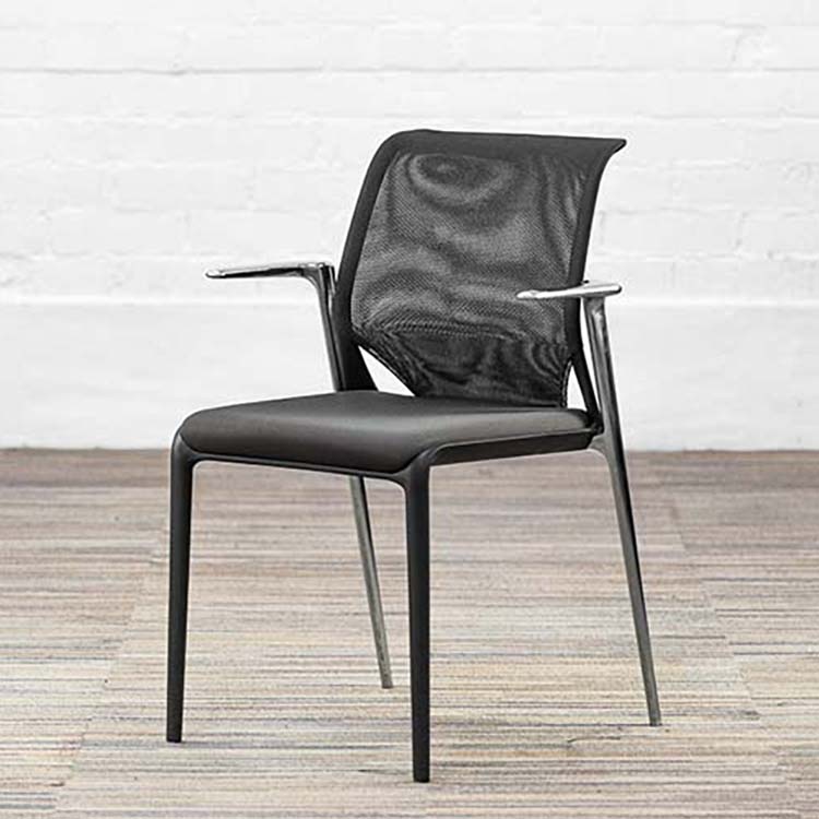 VITRA MedaSlim Vergaderstoel design Alberto Meda stapelbaar - zwart stof / zwart kunststof / chrome vierpoot - Afbeelding 2