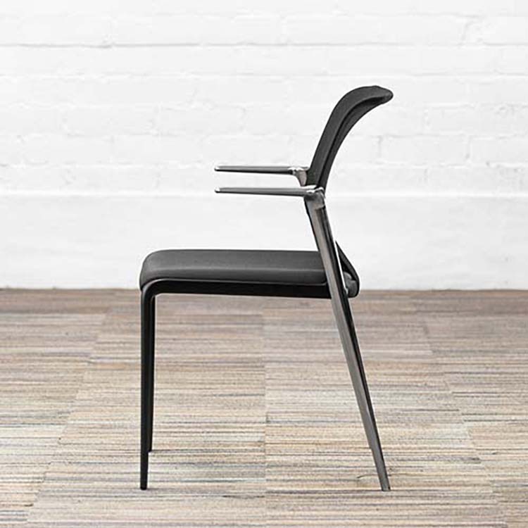 VITRA MedaSlim Vergaderstoel design Alberto Meda stapelbaar - zwart stof / zwart kunststof / chrome vierpoot - Afbeelding 4