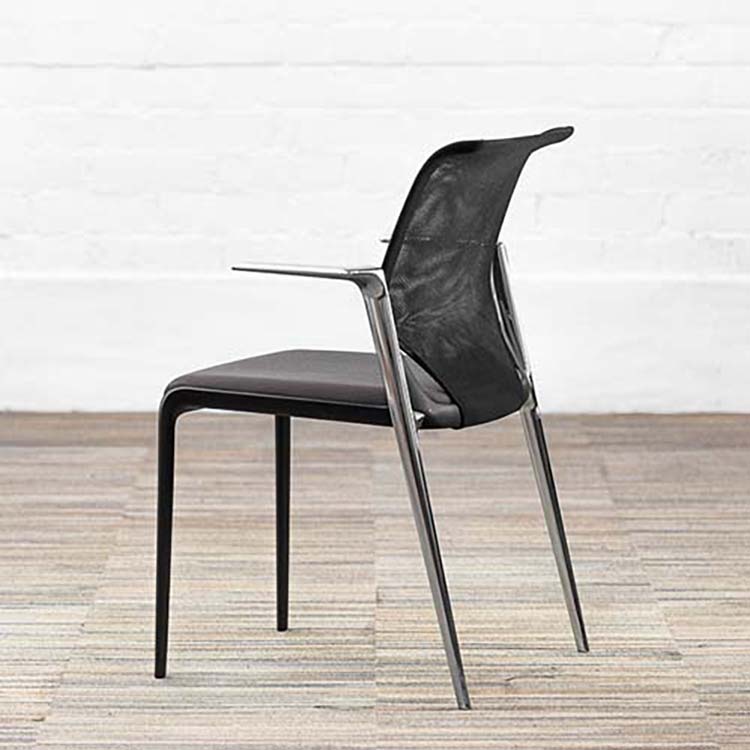VITRA MedaSlim Vergaderstoel design Alberto Meda stapelbaar - zwart stof / zwart kunststof / chrome vierpoot - Afbeelding 5