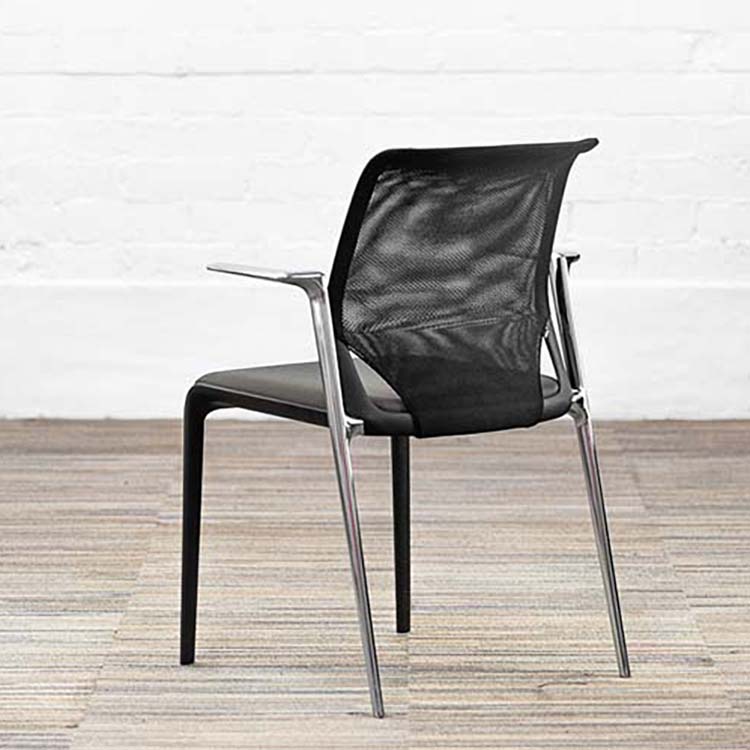 VITRA MedaSlim Vergaderstoel design Alberto Meda stapelbaar - zwart stof / zwart kunststof / chrome vierpoot - Afbeelding 6