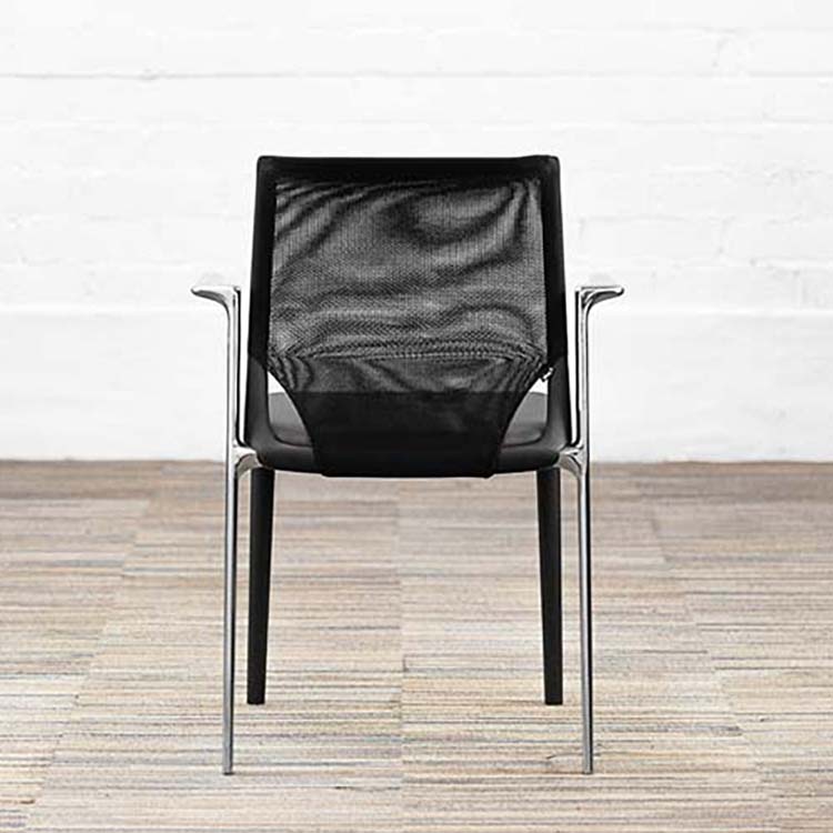 VITRA MedaSlim Vergaderstoel design Alberto Meda stapelbaar - zwart stof / zwart kunststof / chrome vierpoot - Afbeelding 7