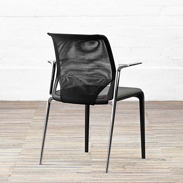 VITRA MedaSlim Vergaderstoel design Alberto Meda stapelbaar - zwart stof / zwart kunststof / chrome vierpoot - Afbeelding 8