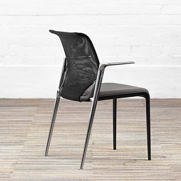 VITRA MedaSlim Vergaderstoel design Alberto Meda stapelbaar - zwart stof / zwart kunststof / chrome vierpoot - Afbeelding 9