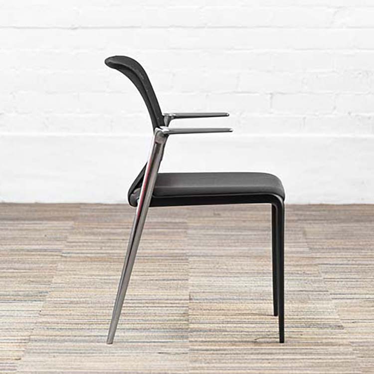 VITRA MedaSlim Vergaderstoel design Alberto Meda stapelbaar - zwart stof / zwart kunststof / chrome vierpoot - Afbeelding 10