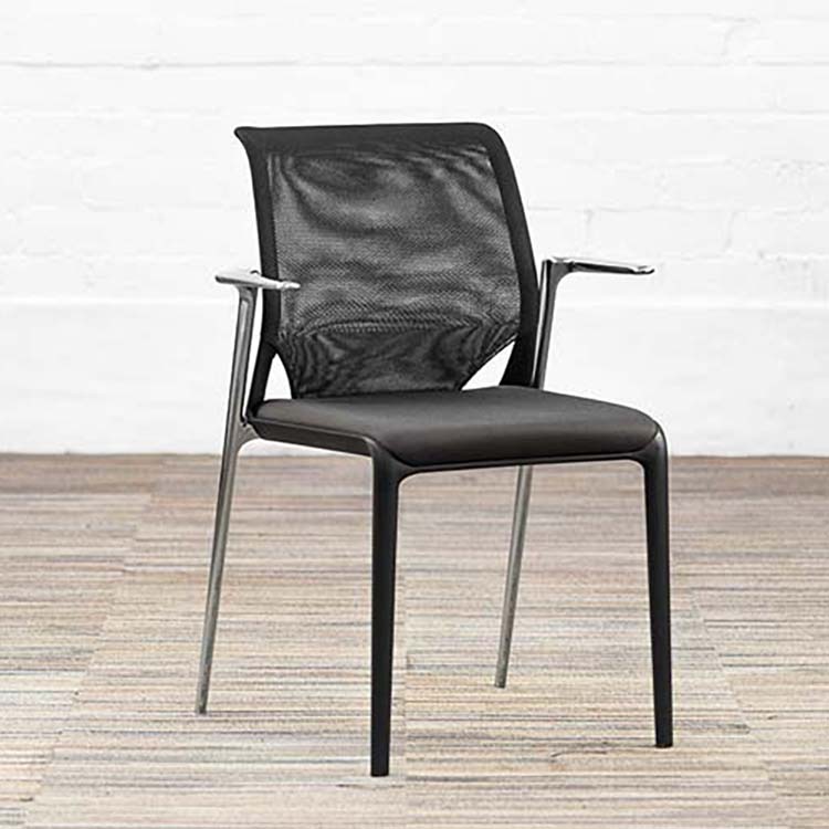 VITRA MedaSlim Vergaderstoel design Alberto Meda stapelbaar - zwart stof / zwart kunststof / chrome vierpoot - Afbeelding 11