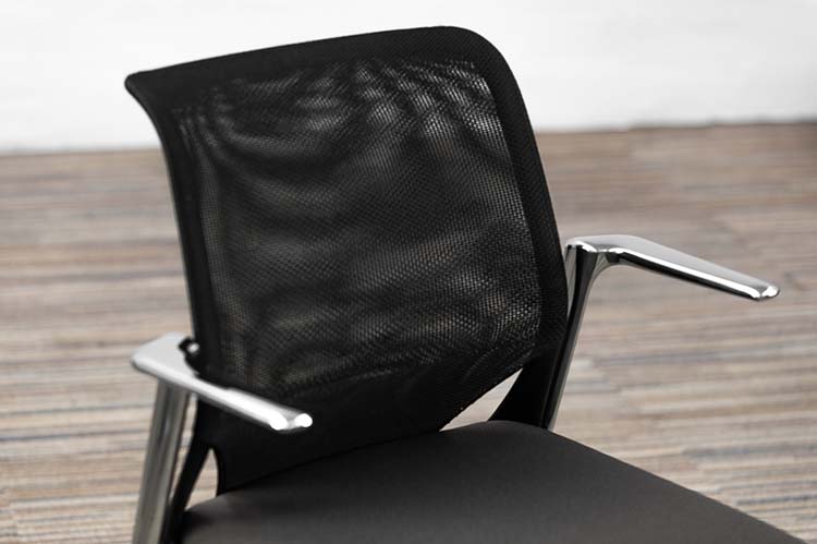 VITRA MedaSlim Vergaderstoel design Alberto Meda stapelbaar - zwart stof / zwart kunststof / chrome vierpoot - Afbeelding 12