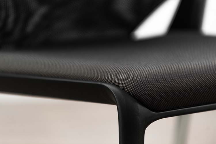 VITRA MedaSlim Vergaderstoel design Alberto Meda stapelbaar - zwart stof / zwart kunststof / chrome vierpoot - Afbeelding 18