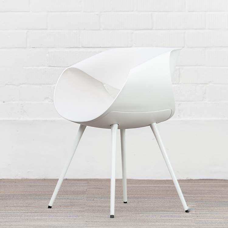 ZÜCO Little Perillo Chaise d’accueil design Martin Bellendat - plastique blanc / métal blanc quatre pieds – Image 2