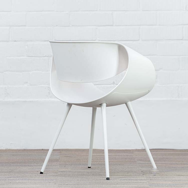 ZÜCO Little Perillo Chaise d’accueil design Martin Bellendat - plastique blanc / métal blanc quatre pieds – Image 6