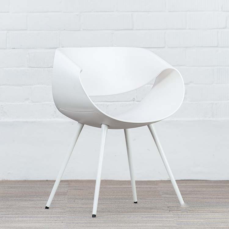 ZÜCO Little Perillo Chaise d’accueil design Martin Bellendat - plastique blanc / métal blanc quatre pieds – Image 8