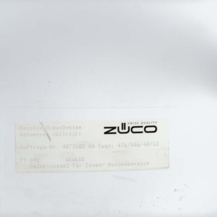 ZÜCO Little Perillo Chaise d’accueil design Martin Bellendat - plastique blanc / métal blanc quatre pieds – Image 15