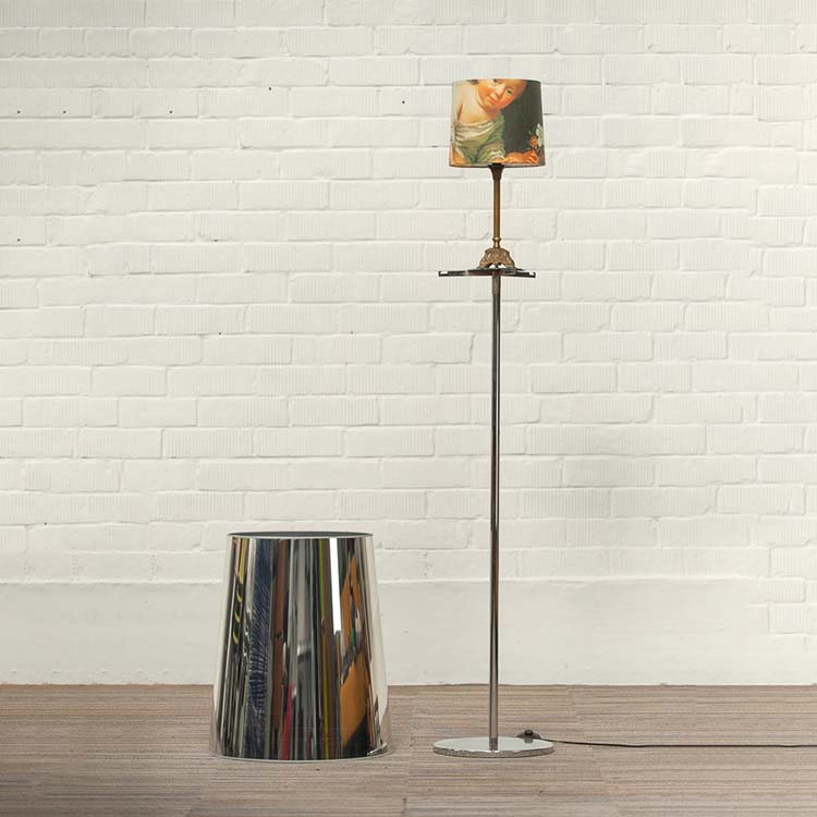 MOOOI Light Shade Lampadaire design Jurgen Bey B52xD52xH147 - gris brillant / chrome pied central – Image 2