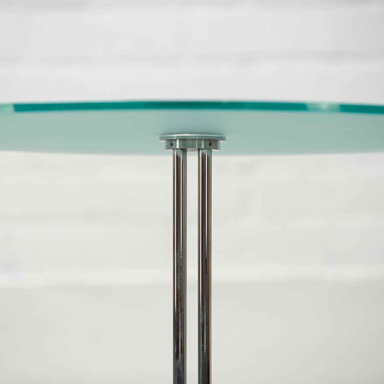 Table d’appoint Rond B70xD70xH50 - verre teinté / chrome quatre pieds – Image 2