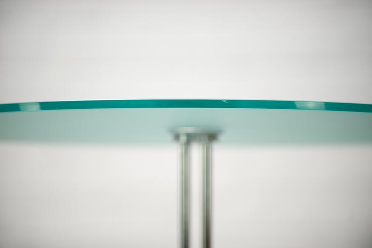 Table d’appoint Rond B70xD70xH50 - verre teinté / chrome quatre pieds – Image 3