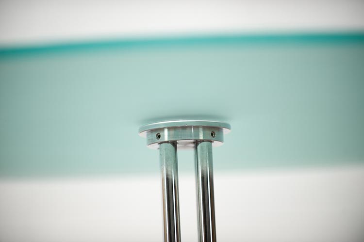 Table d’appoint Rond B70xD70xH50 - verre teinté / chrome quatre pieds – Image 6