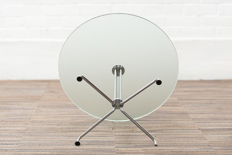 Table d’appoint Rond B70xD70xH50 - verre teinté / chrome quatre pieds – Image 11