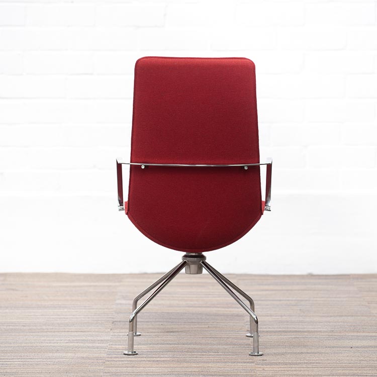 LAMMHULTS Comet Easy Chair Chaise lounge design Gunilla Allard - tissu rouge vin / chrome quatre pieds – Image 5