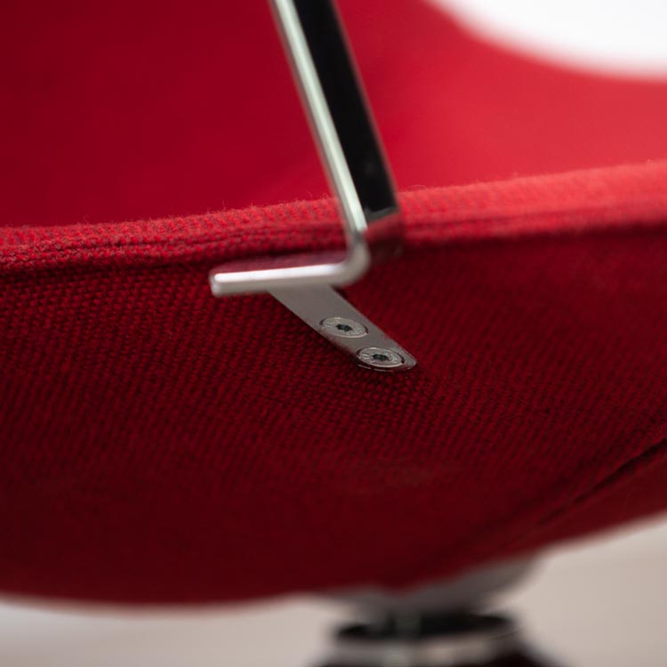 LAMMHULTS Comet Easy Chair Chaise lounge design Gunilla Allard - tissu rouge vin / chrome quatre pieds – Image 11