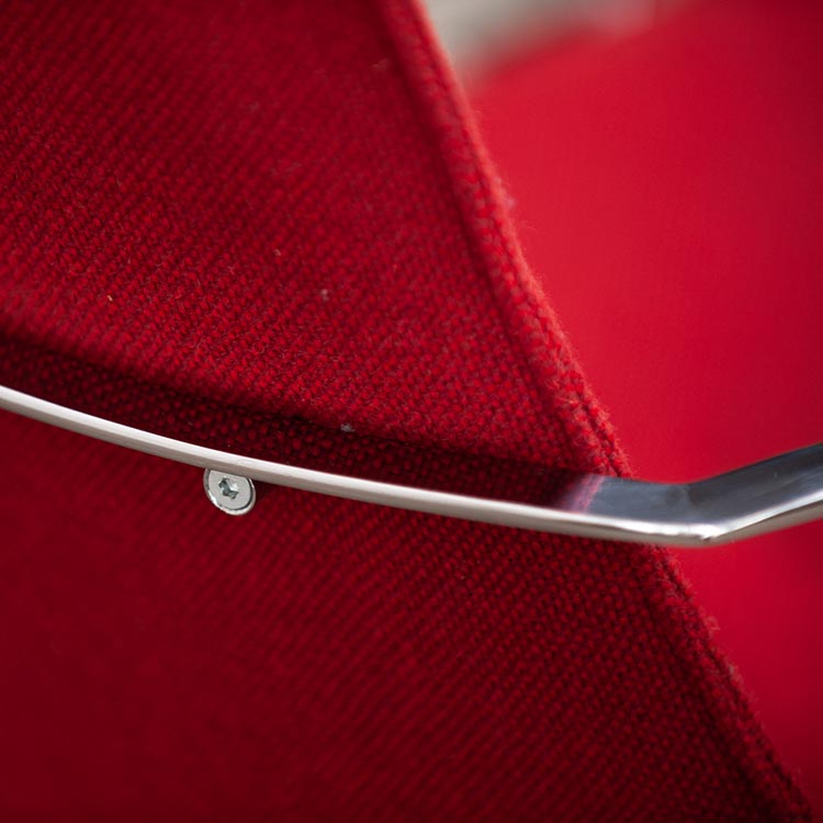 LAMMHULTS Comet Easy Chair Chaise lounge design Gunilla Allard - tissu rouge vin / chrome quatre pieds – Image 16