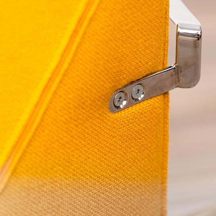 LAMMHULTS Comet Easy Chair Chaise lounge design Gunilla Allard - tissu jaune ocre / chrome quatre pieds – Image 28