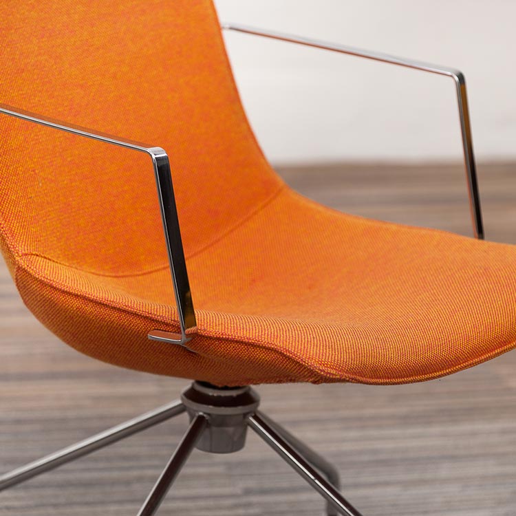LAMMHULTS Comet Easy Chair Chaise lounge design Gunilla Allard - tissu orange / chrome quatre pieds – Image 13