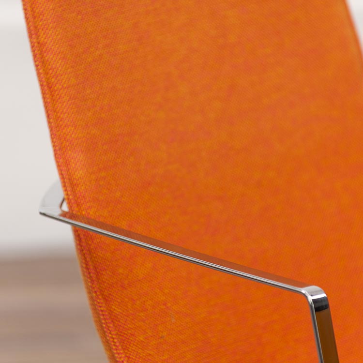 LAMMHULTS Comet Easy Chair Chaise lounge design Gunilla Allard - tissu orange / chrome quatre pieds – Image 14