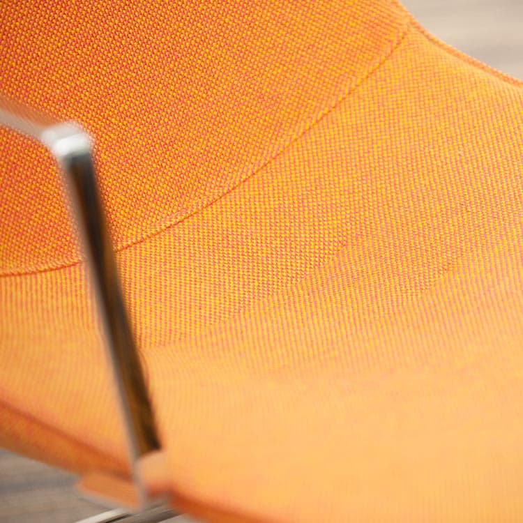 LAMMHULTS Comet Easy Chair Chaise lounge design Gunilla Allard - tissu orange / chrome quatre pieds – Image 21