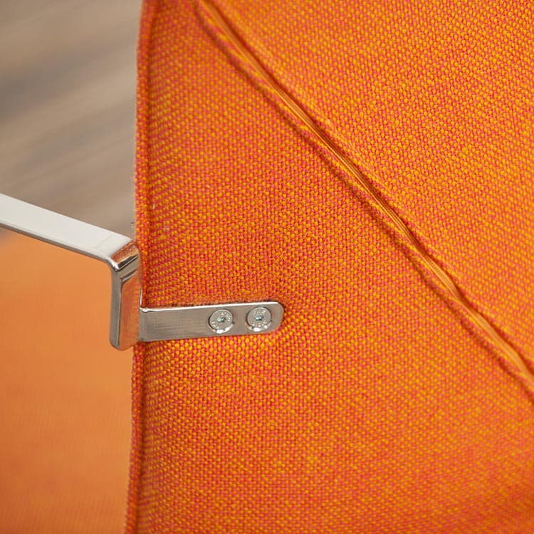 LAMMHULTS Comet Easy Chair Chaise lounge design Gunilla Allard - tissu orange / chrome quatre pieds – Image 25