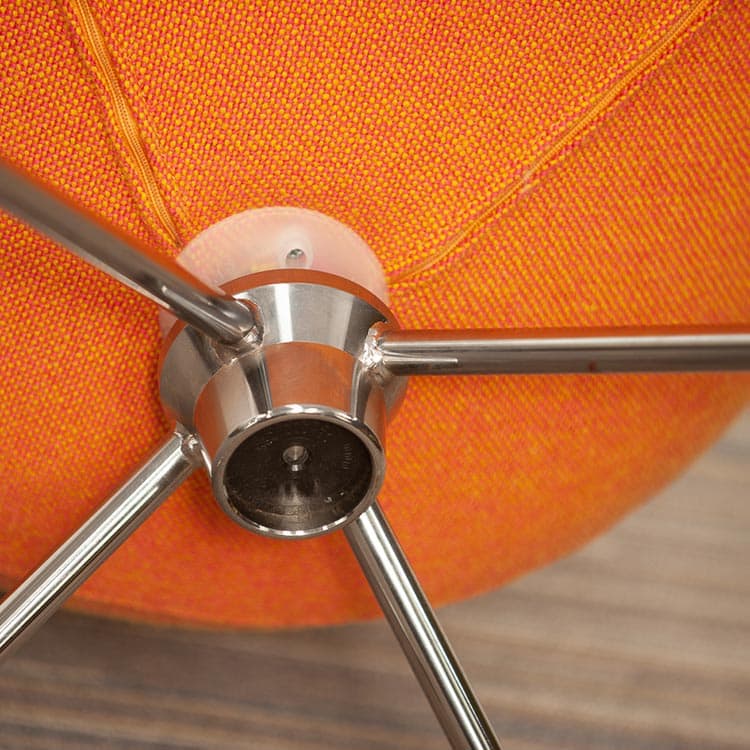 LAMMHULTS Comet Easy Chair Chaise lounge design Gunilla Allard - tissu orange / chrome quatre pieds – Image 26