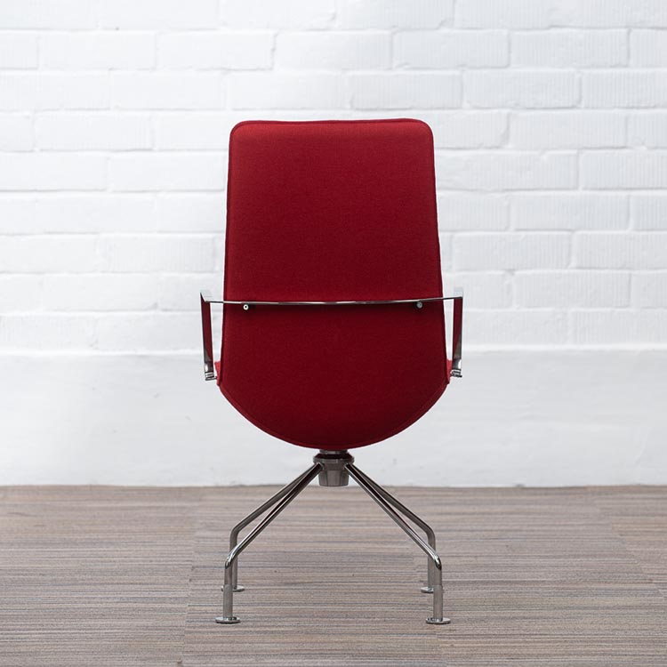LAMMHULTS Comet Easy Chair Chaise lounge design Gunilla Allard - tissu rouge / chrome quatre pieds – Image 7