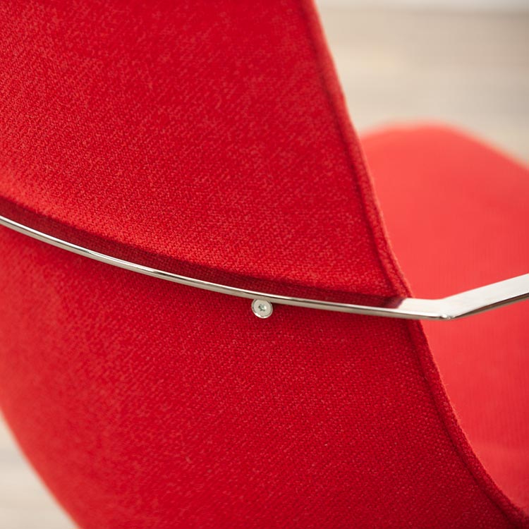 LAMMHULTS Comet Easy Chair Chaise lounge design Gunilla Allard - tissu rouge / chrome quatre pieds – Image 15