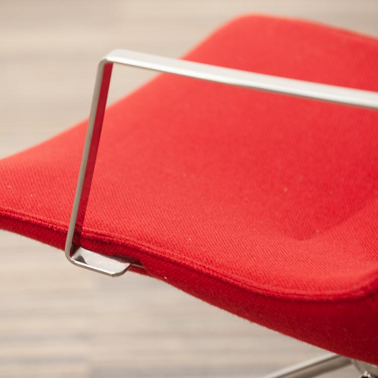 LAMMHULTS Comet Easy Chair Chaise lounge design Gunilla Allard - tissu rouge / chrome quatre pieds – Image 16