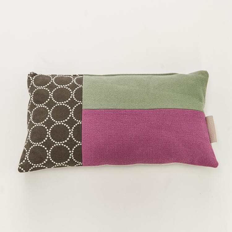 KUS-SEN Pillow design Susan van Heumen B50xL30 - grey, pink and green fabric