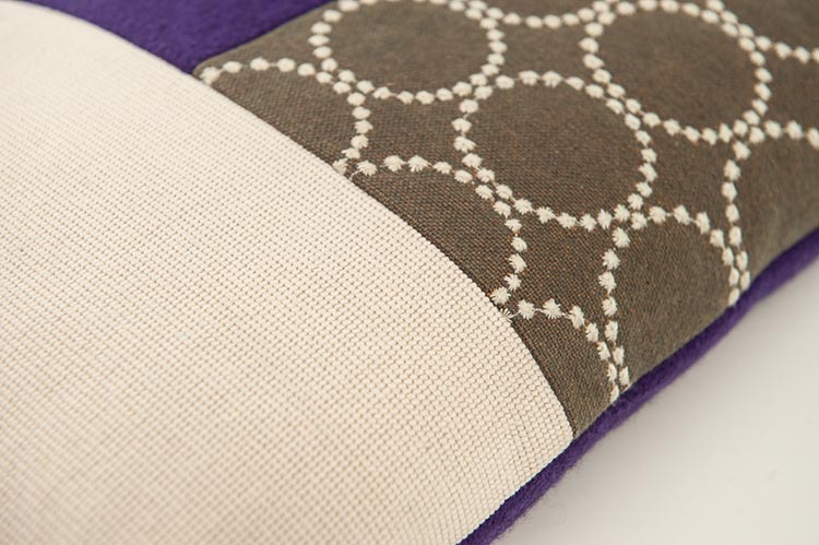 KUS-SEN Kussen design Susan van Heumen B50xL30 - grijs, donkerpaars en wit stof - Afbeelding 3