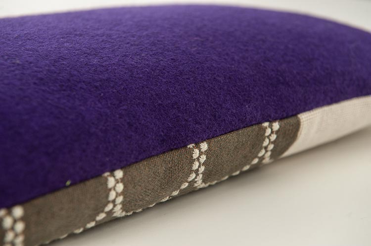 KUS-SEN Kussen design Susan van Heumen B50xL30 - grijs, donkerpaars en wit stof - Afbeelding 7