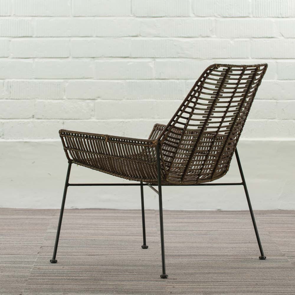 MAISON ET STYLES Fauteuil - rotin bruin / métal noir quatre pieds – Image 6