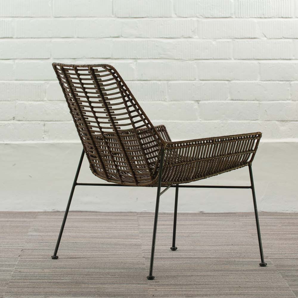 MAISON ET STYLES Fauteuil - rotin bruin / métal noir quatre pieds – Image 9