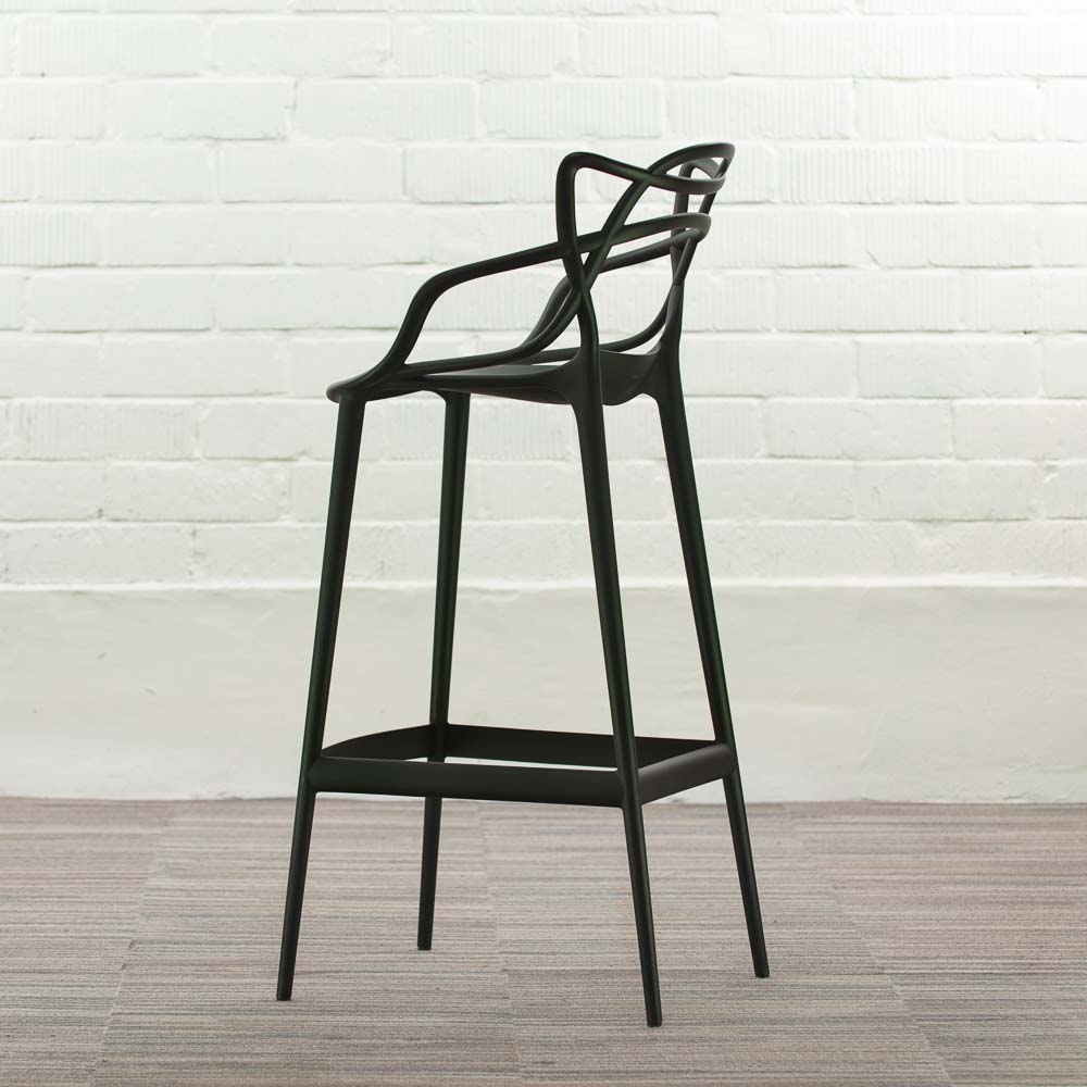 KARTELL Masters Stool Tabouret de bar design Philippe Starck and Eugeni Quitllet - plastique noir / plastique noir quatre pieds – Image 6