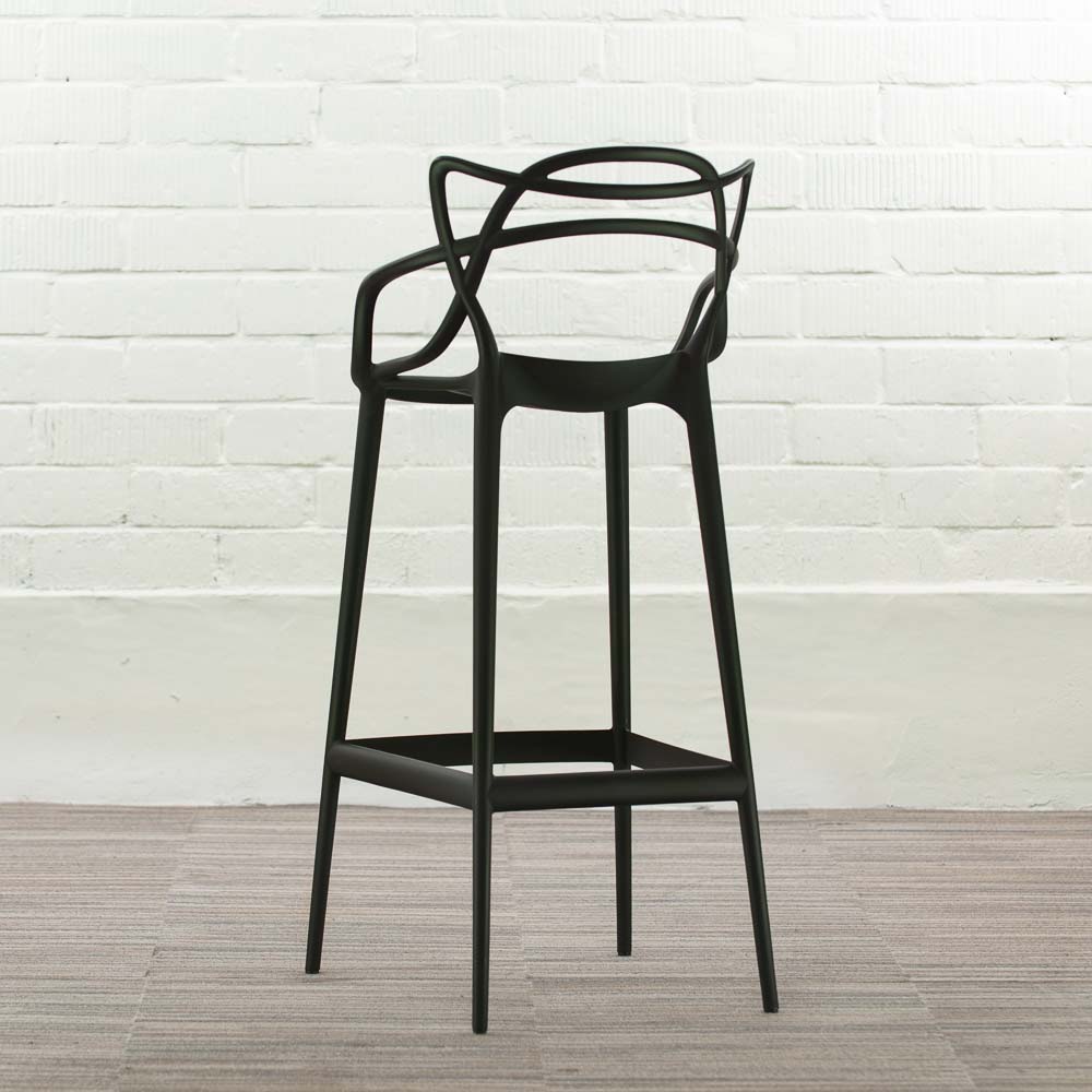 KARTELL Masters Stool Tabouret de bar design Philippe Starck and Eugeni Quitllet - plastique noir / plastique noir quatre pieds – Image 7