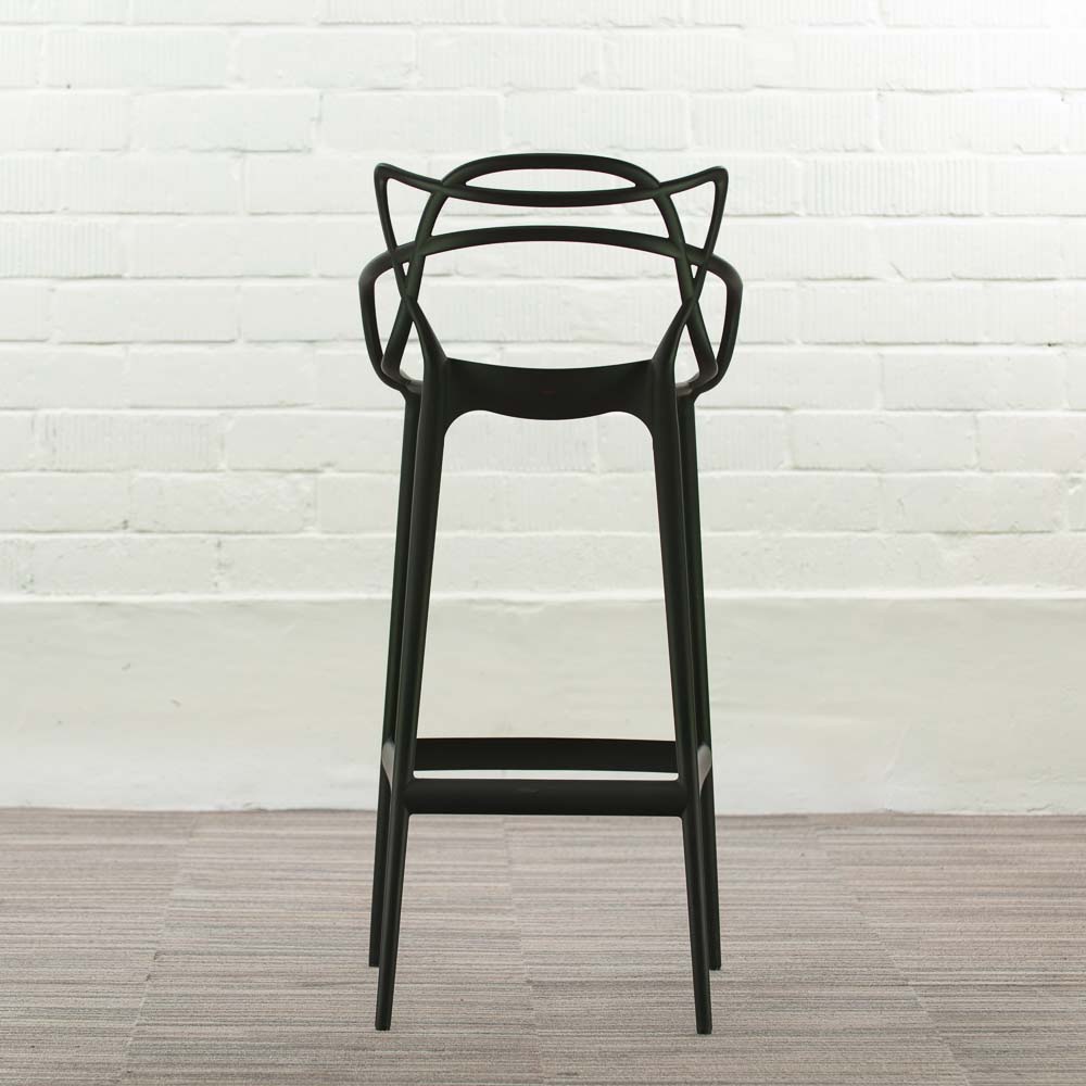 KARTELL Masters Stool Tabouret de bar design Philippe Starck and Eugeni Quitllet - plastique noir / plastique noir quatre pieds – Image 8