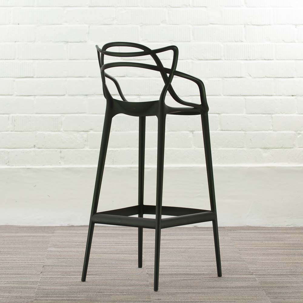 KARTELL Masters Stool Tabouret de bar design Philippe Starck and Eugeni Quitllet - plastique noir / plastique noir quatre pieds – Image 9