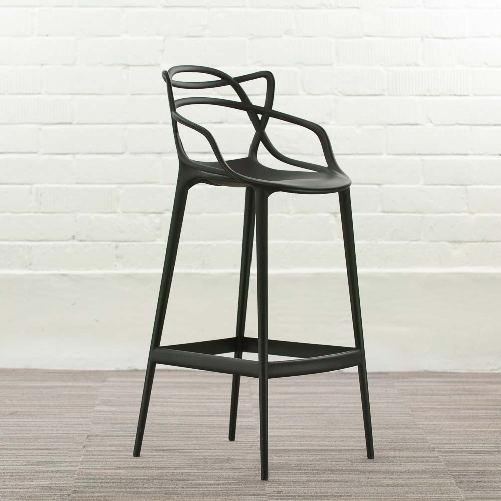 KARTELL Masters Stool Tabouret de bar design Philippe Starck and Eugeni Quitllet - plastique noir / plastique noir quatre pieds – Image 12