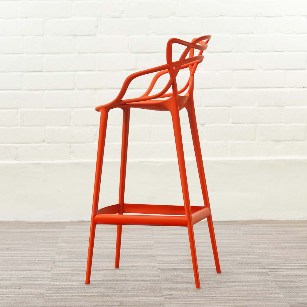 KARTELL Masters Stool Tabouret de bar design Philippe Starck and Eugeni Quitllet - plastique rouge russet / plastique rouge russet quatre pieds – Image 6