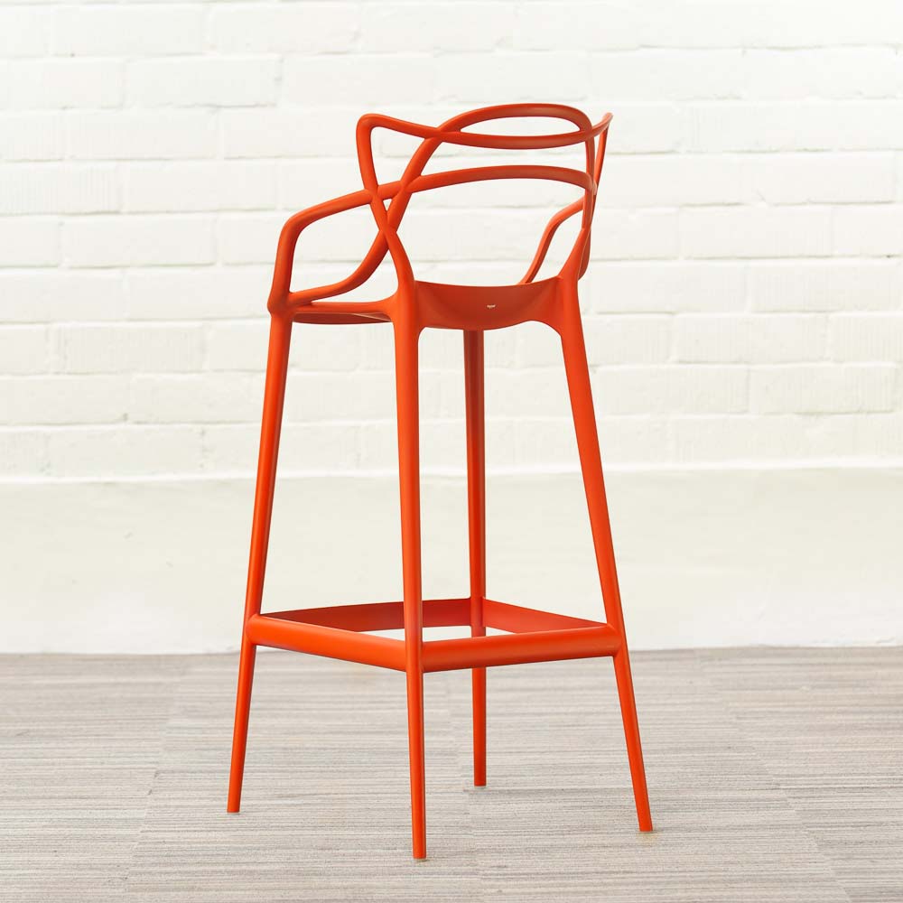 KARTELL Masters Stool Tabouret de bar design Philippe Starck and Eugeni Quitllet - plastique rouge russet / plastique rouge russet quatre pieds – Image 7