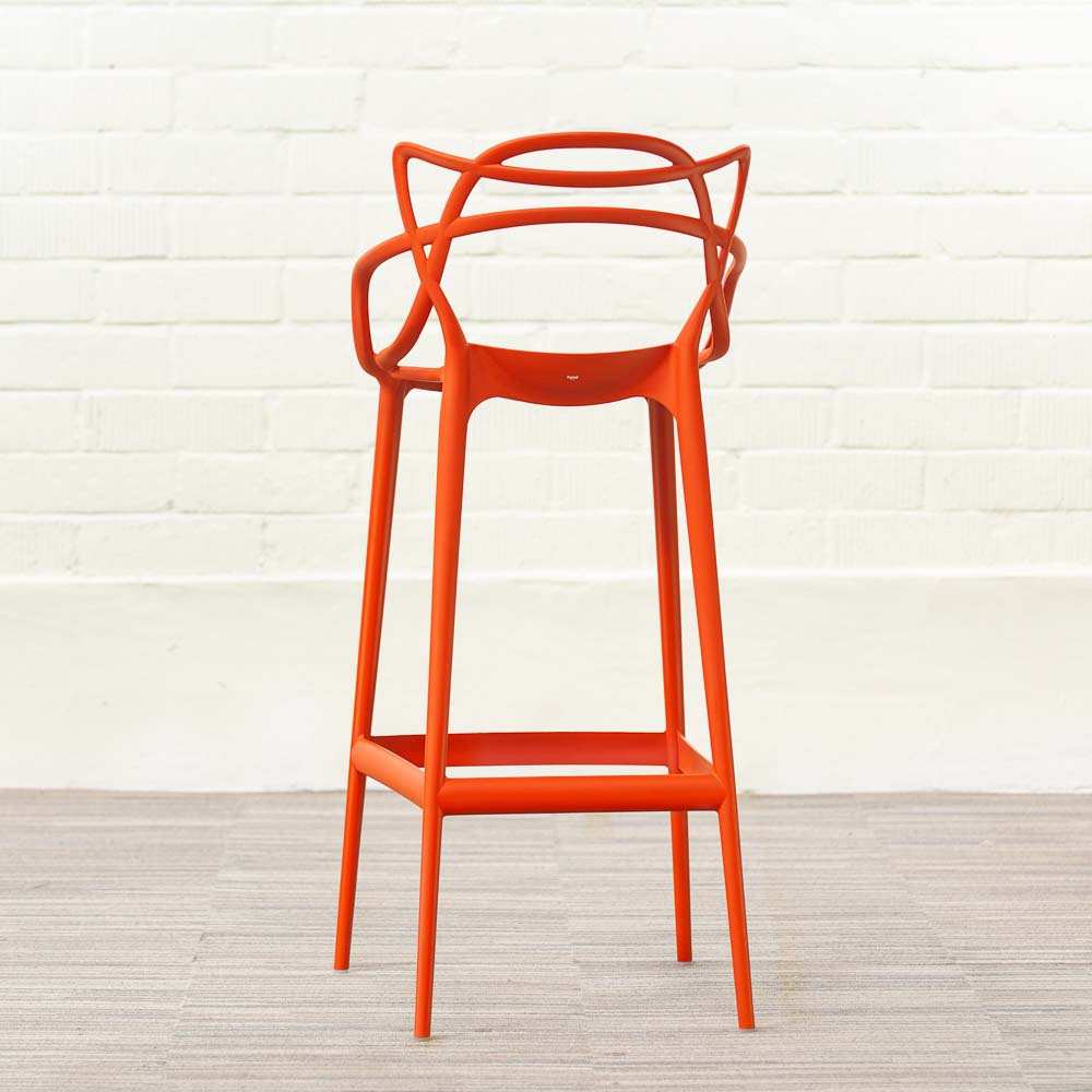 KARTELL Masters Stool Tabouret de bar design Philippe Starck and Eugeni Quitllet - plastique rouge russet / plastique rouge russet quatre pieds – Image 8