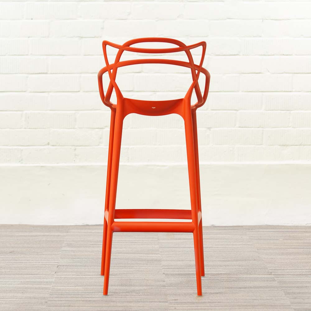 KARTELL Masters Stool Tabouret de bar design Philippe Starck and Eugeni Quitllet - plastique rouge russet / plastique rouge russet quatre pieds – Image 9