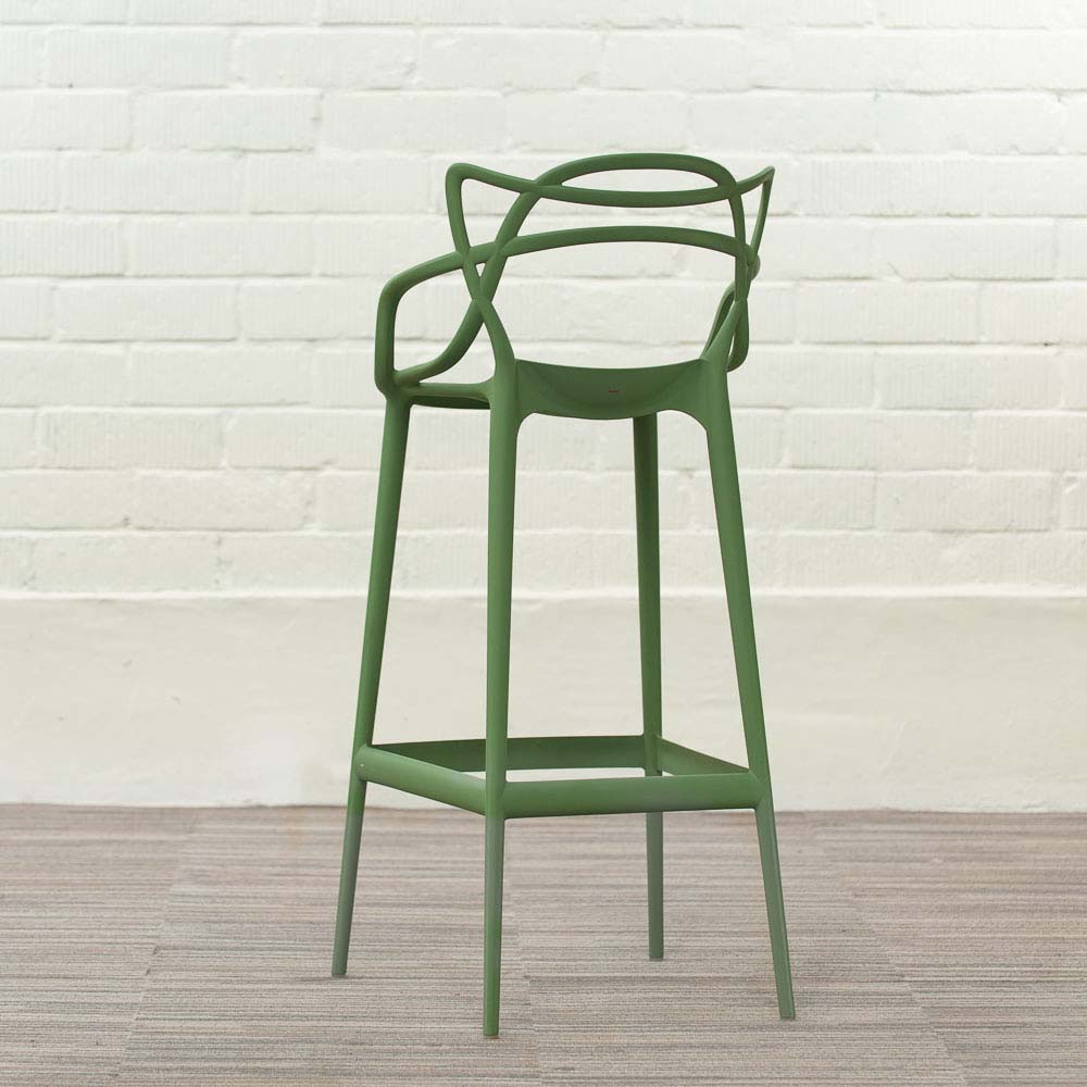 KARTELL Masters Stool Tabouret de bar design Philippe Starck and Eugeni Quitllet - platique vert sauge / platique vert sauge quatre pieds – Image 7