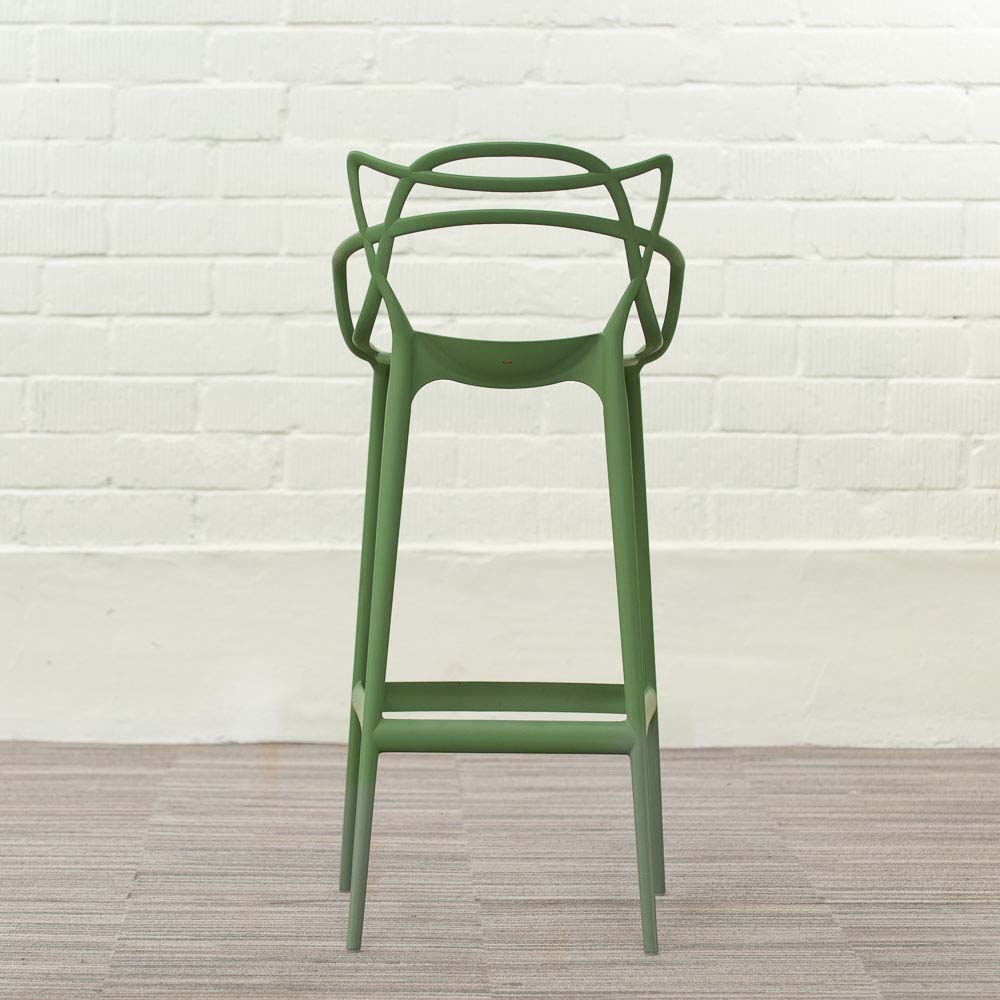 KARTELL Masters Stool Tabouret de bar design Philippe Starck and Eugeni Quitllet - platique vert sauge / platique vert sauge quatre pieds – Image 8