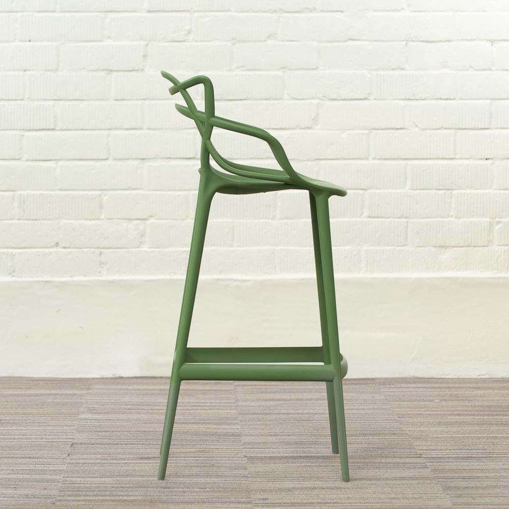 KARTELL Masters Stool Tabouret de bar design Philippe Starck and Eugeni Quitllet - platique vert sauge / platique vert sauge quatre pieds – Image 11